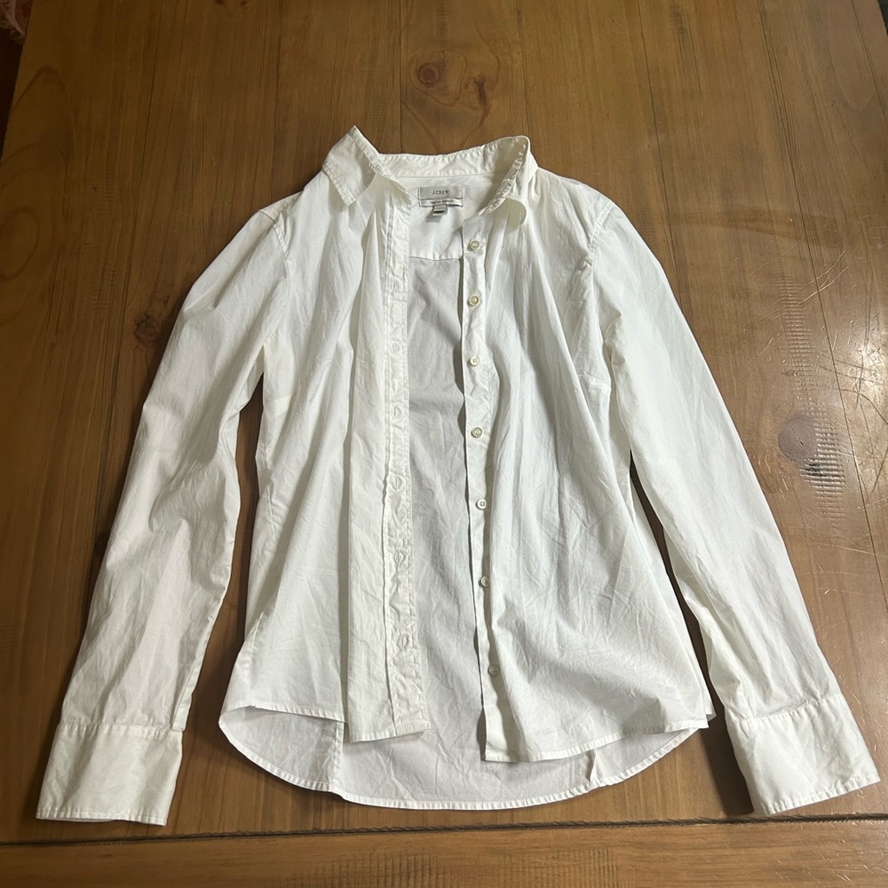 J. Crew White Button-Up Women’s Shirt - Classic Cotton